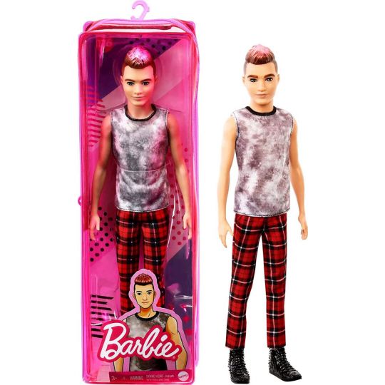 Mattel Barbie FASHIONISTAS KEN DOLL 176 Pink Frosted Hair Sleeveless Top Plaid Pants GVY29 Sell2BBNovelties Sell TY Beanie Babies Action Figures Barbies Cards Toys selling online
