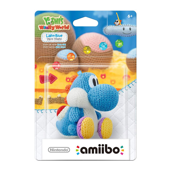 yoshi's woolly world light blue yarn yoshi amiibo