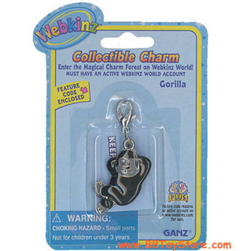Webkinz Collectible Charm - GORILLA (Mint)