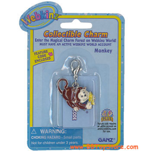 Webkinz Monkey Charm – Virtual Pet Code Toy, Collectible Plush Charm For Webkinz World Online Game