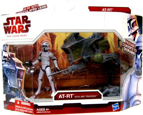 Star Wars - 2009 Clone Wars - Deluxe Figure - ARF Trooper w/AT-RT (New &  Mint)