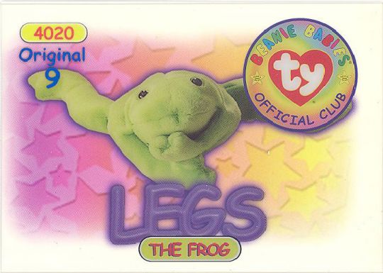 TY Beanie Babies BBOC Card Series Original (BLUE) LEGS the