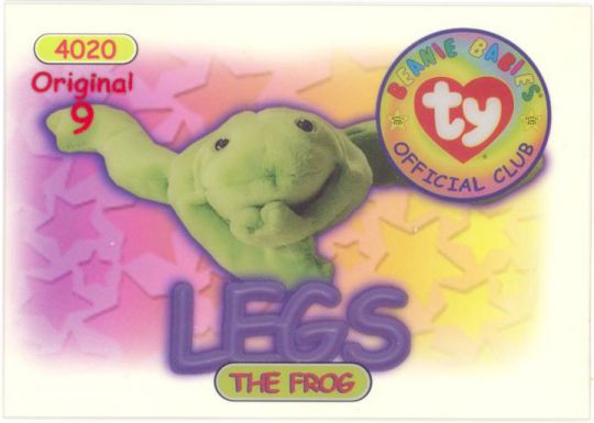 TY Beanie Babies BBOC Card Series Original (RED) LEGS the