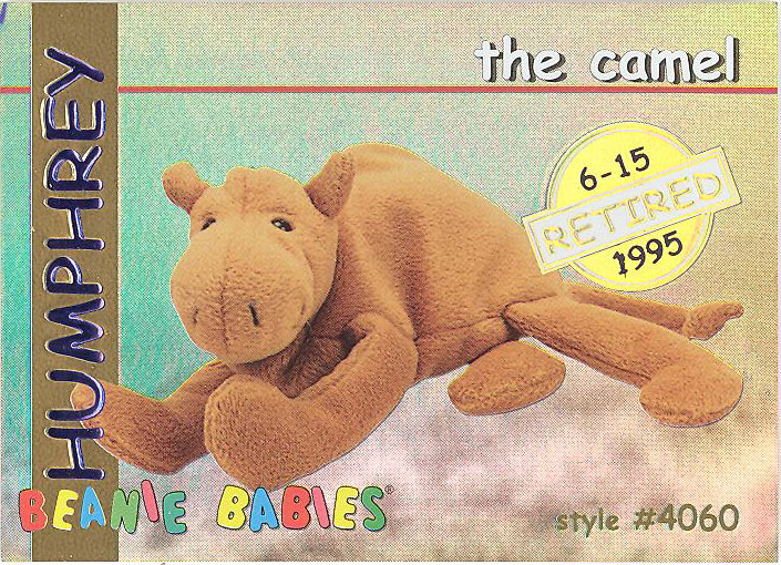 NM/M TY Beanie Babies BBOC Card BLUE Series 1 Retired - HUMPHREY the Camel 
