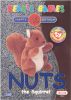 TY Beanie Babies BBOC Card - Series 2 Birthday (BLUE) - NUTS the Squirrel (Mint)