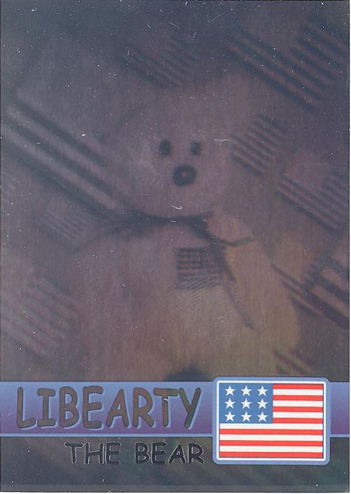 TY Beanie Babies BBOC Card - Series 2 Rare Bear (SILVER) - LIBEARTY the Bear (Mint)