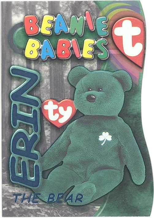 TY Beanie Babies BBOC Card Series 3 Beanie/Buddy Left (TEAL) ERIN