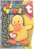 TY Beanie Babies BBOC Card - Series 3 - Beanie/Buddy Left (TEAL) - QUACKERS the Duck with Wings (Min