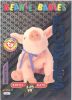 TY Beanie Babies BBOC Card - Series 3 Birthday (TEAL) - KNUCKLES the Pig (Mint)