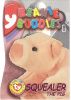 TY Beanie Babies BBOC Card - Series 3 - Beanie/Buddy Right (MAGENTA) - SQUEALER the Pig (Mint)