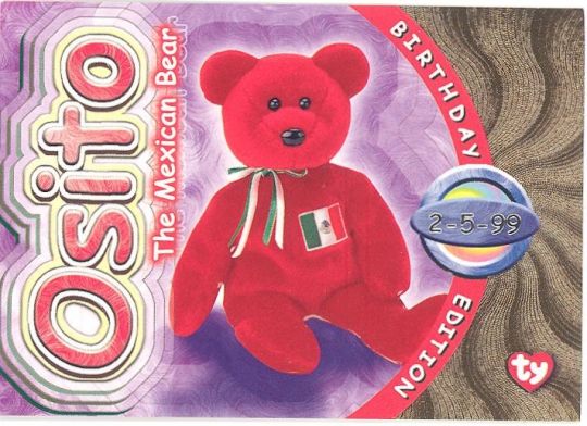 TY Beanie Babies BBOC Card Series Birthday (GOLD) OSITO the