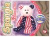 TY Beanie Babies BBOC Card - Series 4 Birthday (GOLD) - SPANGLE the Bear (Mint)