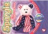 TY Beanie Babies BBOC Card - Series 4 Birthday (PURPLE) - SPANGLE the Bear (Mint)