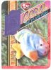 TY Beanie Babies BBOC Card - Series 4 - Retired (PURPLE) - CORAL the Ty-Dye Fish (Mint)