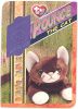 TY Beanie Babies BBOC Card - Series 4 - Retired (PURPLE) - POUNCE the Cat (Mint)
