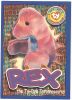 TY Beanie Babies BBOC Card - Series 4 Wild (PURPLE) - REX the Dinosaur (Mint)