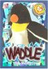 TY Beanie Babies BBOC Card - Series 4 Wild (ORANGE) - WADDLE the Penguin (Mint)