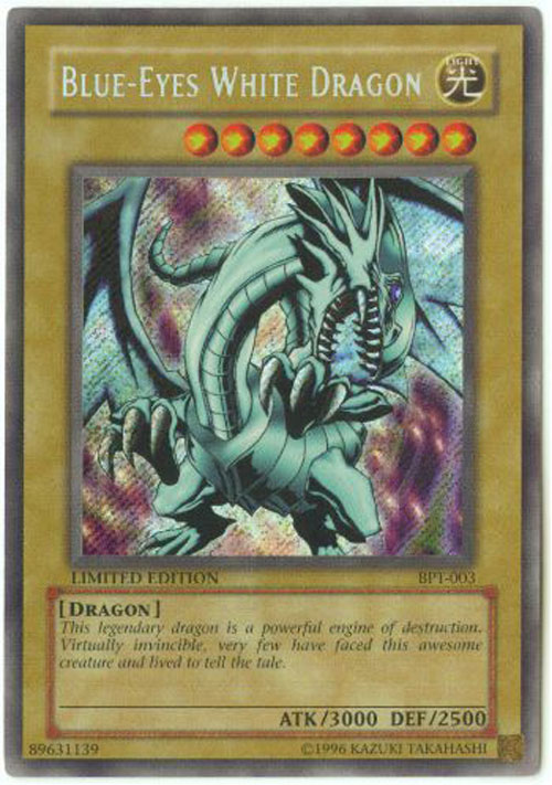 YuGiOh Card BPT003 BLUE EYES WHITE DRAGON (secret rare holo) (Mint)