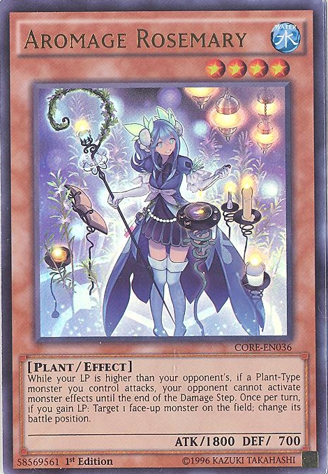 Yu-Gi-Oh Card - CORE-EN036 - AROMAGE ROSEMARY (ultra rare holo) (Mint):  Sell2BBNovelties.com: Sell TY Beanie Babies, Action Figures, Barbies, Cards  & Toys selling online
