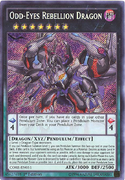 Near Mint 5ZK Odd-Eyes Rebellion Dragon Ghost Rare CORE-JP051 Japanese 