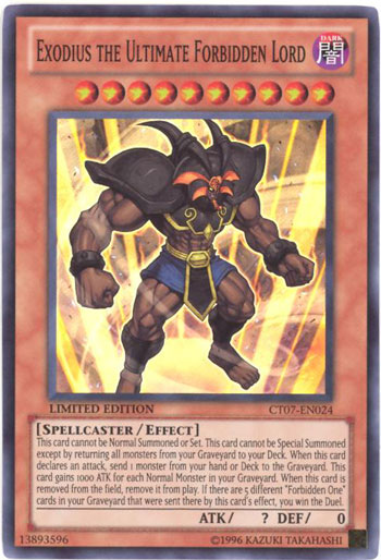 Yu-Gi-Oh Card - CT07-EN024 - EXODIUS THE ULTIMATE FORBIDDEN LORD (super ...