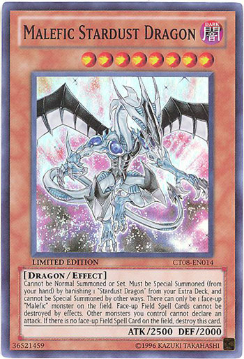 Yu-Gi-Oh Card - CT08-EN014 - MALEFIC STARDUST DRAGON (super rare holo)  (Mint): Sell2BBNovelties.com: Sell TY Beanie Babies, Action Figures,  Barbies, Cards & Toys selling online