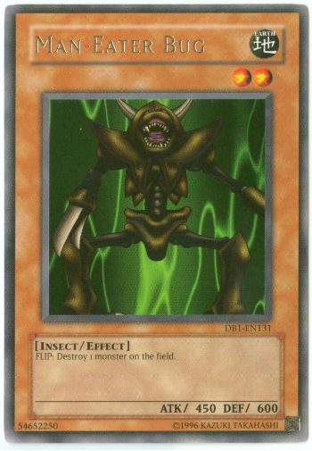 Yu-Gi-Oh Card - DB1-EN131 - MAN EATER BUG (rare) (Mint):  Sell2BBNovelties.com: Sell TY Beanie Babies, Action Figures, Barbies, Cards  & Toys selling online