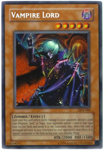 Yu-Gi-Oh Card - DCR-000 - VAMPIRE LORD (secret rare holo) (Mint)