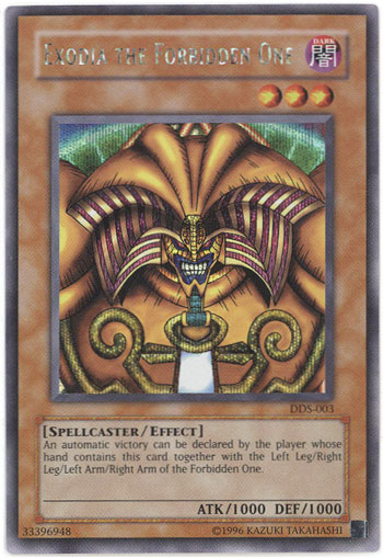 Yu-Gi-Oh Card - DDS-003 - EXODIA THE FORBIDDEN ONE (DARK DUEL STORIES)  (prismatic secret rare holo) : Sell2BBNovelties.com: Sell TY Beanie Babies,  Action Figures, Barbies, Cards & Toys selling online
