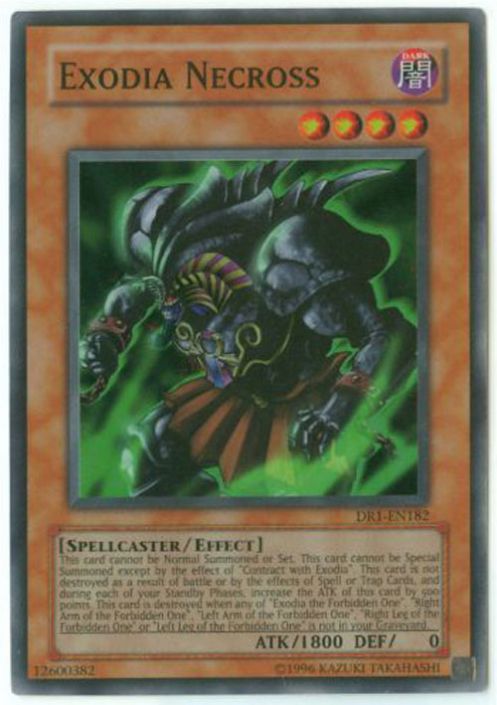 Yu-Gi-Oh Card - DR1-EN182 - EXODIA NECROSS (super rare holo) (Mint):  Sell2BBNovelties.com: Sell TY Beanie Babies, Action Figures, Barbies, Cards  & Toys selling online