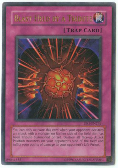 Yu-Gi-Oh Card - DR1-EN266 - BLAST HELD BY A TRIBUTE (ultra rare holo)  (Mint): Sell2BBNovelties.com: Sell TY Beanie Babies, Action Figures,  Barbies, Cards & Toys selling online