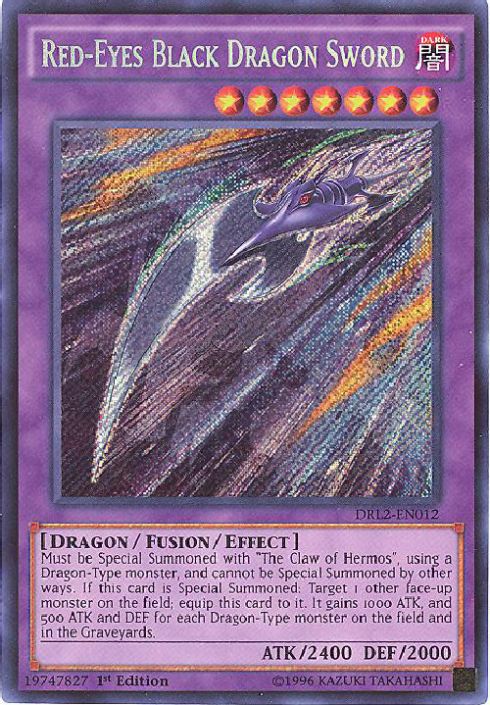 Yu-Gi-Oh Card - DRL2-EN012 - RED-EYES BLACK DRAGON SWORD (secret rare holo)  (Mint): Sell2BBNovelties.com: Sell TY Beanie Babies, Action Figures,  Barbies, Cards & Toys selling online