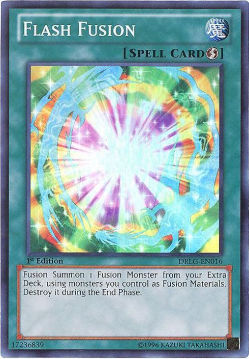 Yu-Gi-Oh Card - DRLG-EN016 - FLASH FUSION (super rare holo) (Mint):  Sell2BBNovelties.com: Sell TY Beanie Babies, Action Figures, Barbies, Cards  & Toys selling online