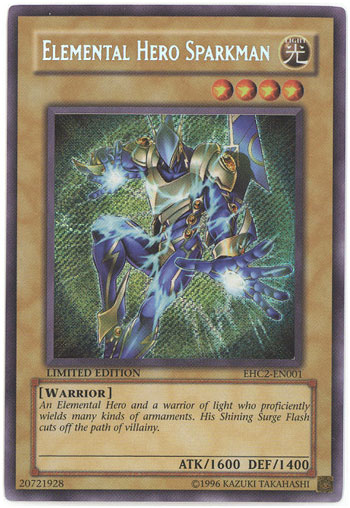 Yu-Gi-Oh Card - EHC2-EN001 - ELEMENTAL HERO SPARKMAN (secret