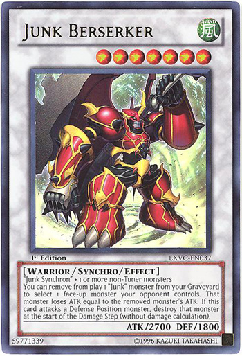 Yu-Gi-Oh Card - EXVC-EN037 - JUNK BERSERKER (ultra rare holo) (Mint):  Sell2BBNovelties.com: Sell TY Beanie Babies, Action Figures, Barbies, Cards  & Toys selling online