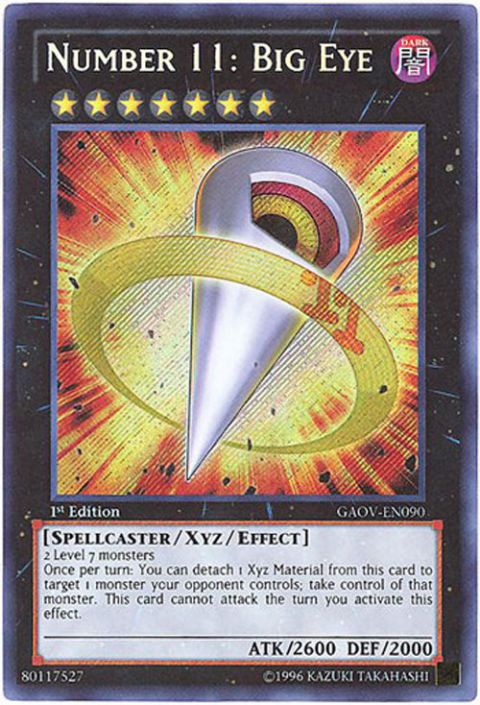 Yu-Gi-Oh Card - GAOV-EN090 - NUMBER 11: BIG EYE (secret rare holo) (Mint):  Sell2BBNovelties.com: Sell TY Beanie Babies, Action Figures, Barbies, Cards  & Toys selling online