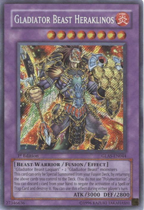 yugioh gladiator cards Yu-Gi-Oh! - Beast Equeste (TDGS-EN024) - The Duelist Genesis - Unlimited Edition It cannot be destroyed by battle. Yu-Gi-Oh - Gladiator Beast Tygerius