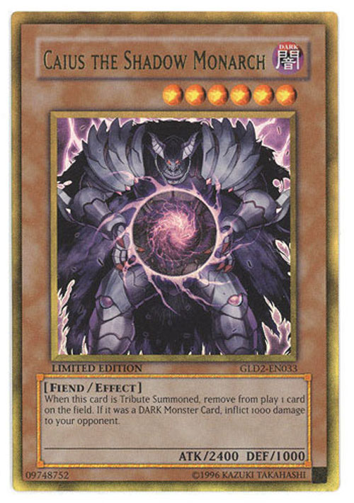 Yu-Gi-Oh Card - GLD2-EN033 - CAIUS THE SHADOW MONARCH (ultra rare holo) (Mint): Sell2BBNovelties.com: Sell TY Beanie Babies, Action Figures, Barbies, Cards & Toys selling online Yu-Gi-Oh Card - GLD2-EN033 - CAIUS THE SHADOW MONARCH (ultra rare holo) (Mint): Sell2BBNovelties.com: Sell TY Beanie Babies, Action Figures, Barbies, Cards & Toys selling online