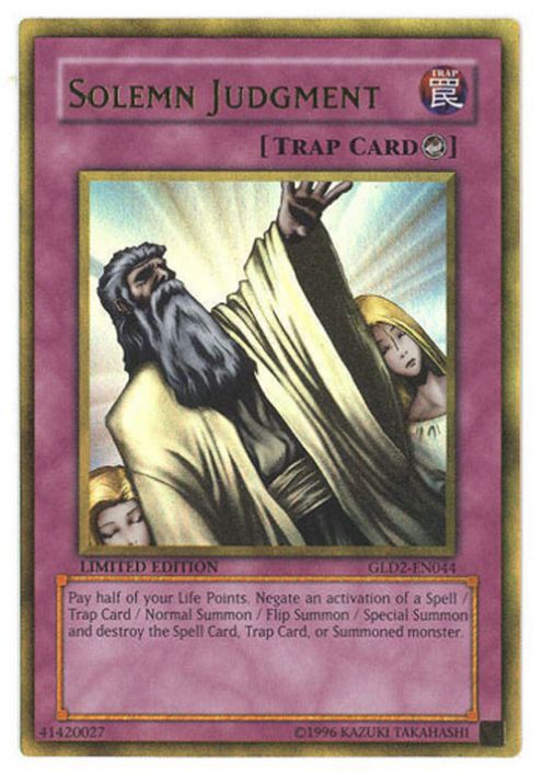 solemn judgement yugioh card Yu-Gi-Oh Card - GLD2-EN044