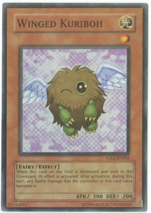 Yu-Gi-Oh Card - GX1-EN002 - WINGED KURIBOH (super rare holo):  Sell2BBNovelties.com: Sell TY Beanie Babies, Action Figures, Barbies, Cards  & Toys selling online