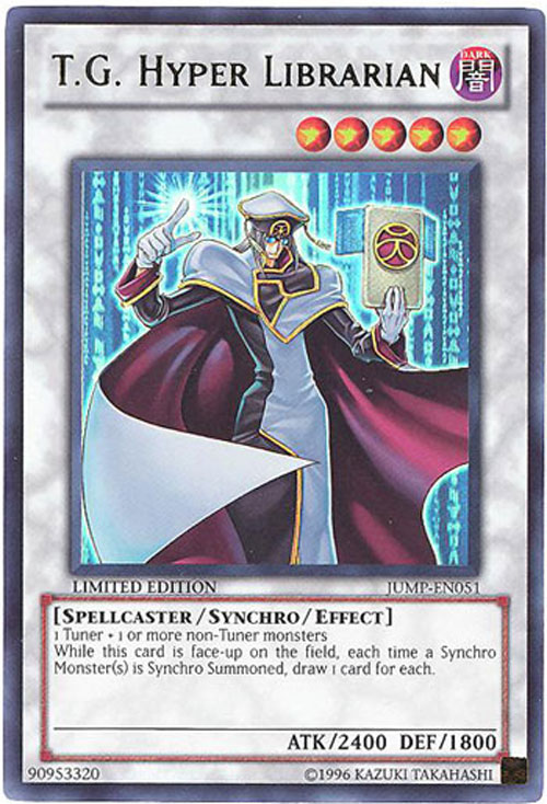Yu-Gi-Oh Card - JUMP-EN051 - T.G. HYPER LIBRARIAN (ultra rare holo ...