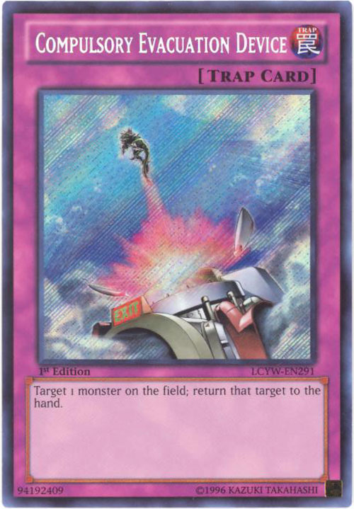 Yu-Gi-Oh Card - LCYW-EN291 - COMPULSORY EVACUATION DEVICE (secret rare ...