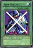 Yu-Gi-Oh Card - LOB-095 - STOP DEFENSE (rare) [1st Edition] (Mint)