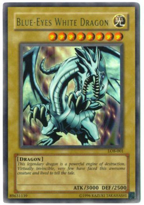 Yu-Gi-Oh Card - LOB-001 - BLUE-EYES WHITE DRAGON (ultra rare holo) (Mint)