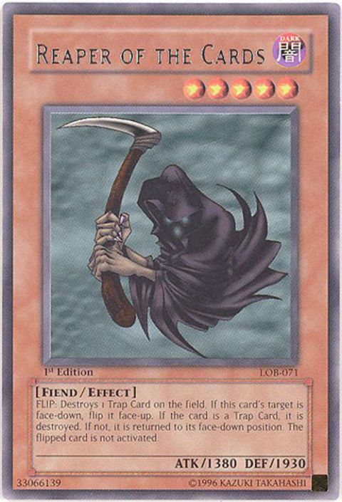 Yu-Gi-Oh Card - LOB-071 - REAPER OF THE CARDS (rare) *1st Edition* (Mint):  Sell2BBNovelties.com: Sell TY Beanie Babies, Action Figures, Barbies, Cards  & Toys selling online