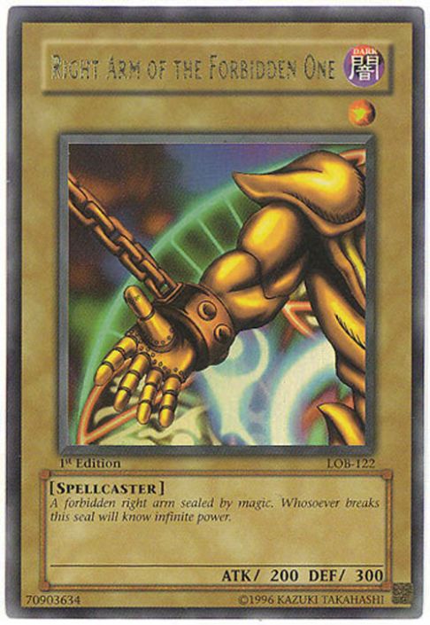 yugioh arm card YU-GI-OH! - Right of The Forbidden One (YGLD-ENA20) - Yugi's Legendary Decks - 1st Edition Normal Trap Rarity Yu Gi Oh Duel Disk,