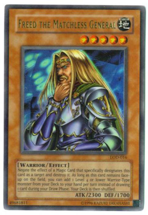 Yu-Gi-Oh Card - LOD-016 - FREED THE MATCHLESS GENERAL (ultra rare holo)  (Mint): Sell2BBNovelties.com: Sell TY Beanie Babies, Action Figures,  Barbies, Cards & Toys selling online