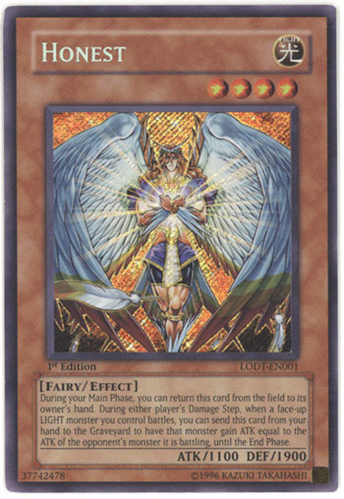Yu-Gi-Oh Card - LODT-EN001 - HONEST (secret rare holo) (Mint):  Sell2BBNovelties.com: Sell TY Beanie Babies, Action Figures, Barbies, Cards  & Toys selling online