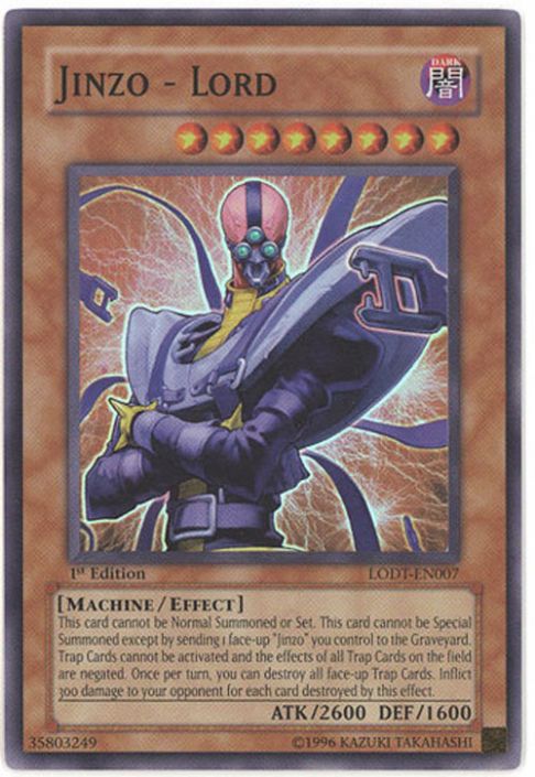 Yu-Gi-Oh Card - LODT-EN007 - JINZO - LORD (super rare holo) (Mint): Sell2BBNovelties.com: Sell TY Beanie Babies, Action Figures, Barbies, Cards & Toys selling online Yu-Gi-Oh Card - LODT-EN007 - JINZO - LORD (super rare holo) (Mint): Sell2BBNovelties.com: Sell TY Beanie Babies, Action Figures, Barbies, Cards & Toys selling online