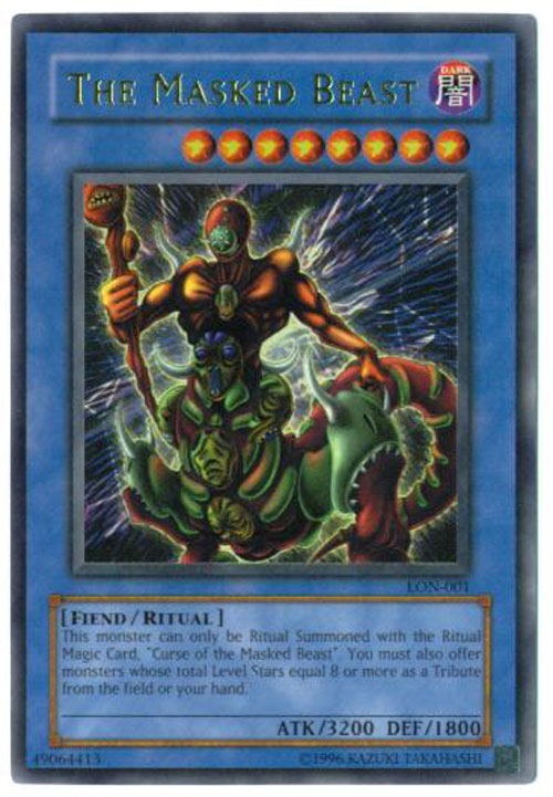 Yu-Gi-Oh Card - LON-001 - THE MASKED BEAST (ultra rare holo) (Mint): Sell2BBNovelties.com: Sell TY Beanie Babies, Action Figures, Barbies, Cards & Toys selling online Yu-Gi-Oh Card - LON-001 - THE MASKED BEAST (ultra rare holo) (Mint): Sell2BBNovelties.com: Sell TY Beanie Babies, Action Figures, Barbies, Cards & Toys selling online